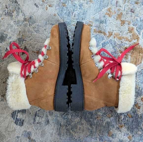 J. Crew Nordic Nubuck Leather Boots Size 7 Pecan Brown - Picture 6 of 7